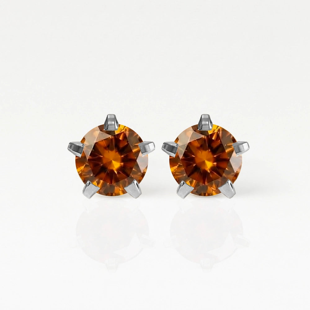 Серьги для прокалывания ушей из хирургической стали — Birthstar Topaz гипоаллергенные (пара)