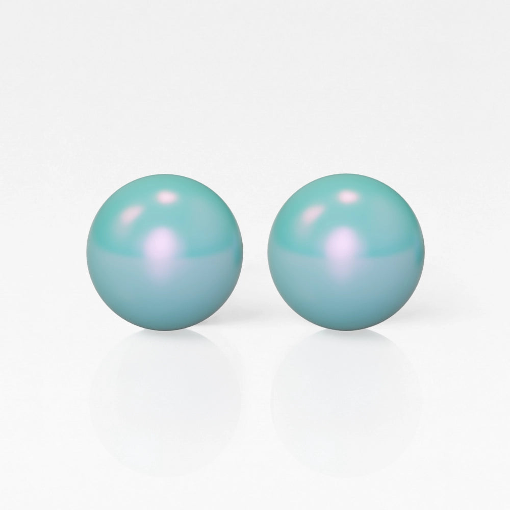 Серьги для прокалывания ушей из хирургической стали — Pearl Blue, гипоаллергенные (пара)