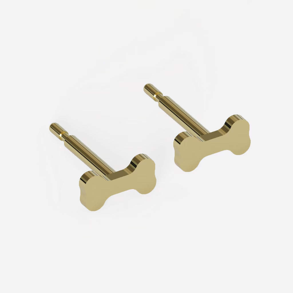 Altın Kaplama Cerrahi Çelik Kulak Delme Küpesi - Bony Alerji Yapmayan (Çift)