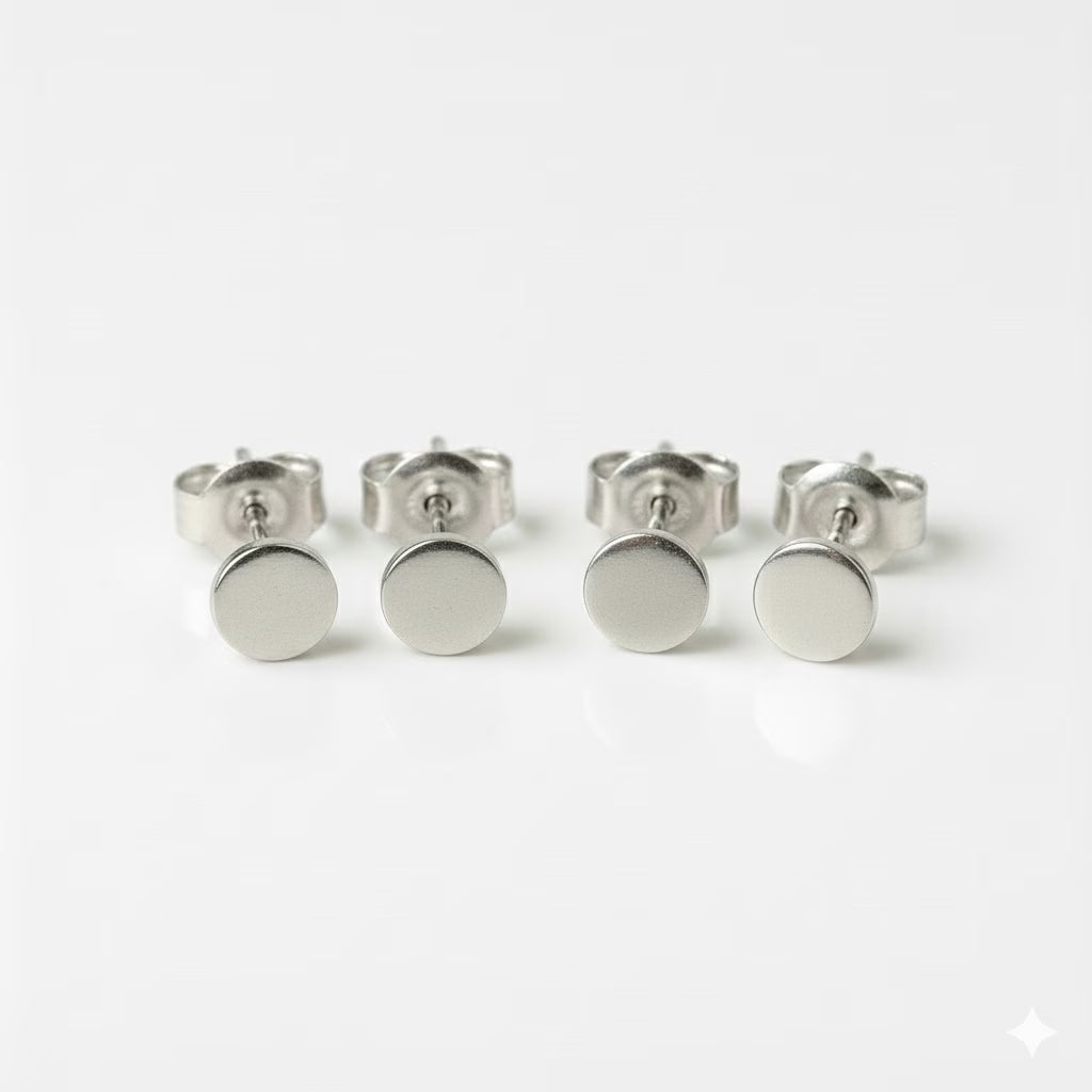 Cerrahi Çelik Kulak Delme Küpesi - Shape Full Moon Alerji Yapmayan (Çift)