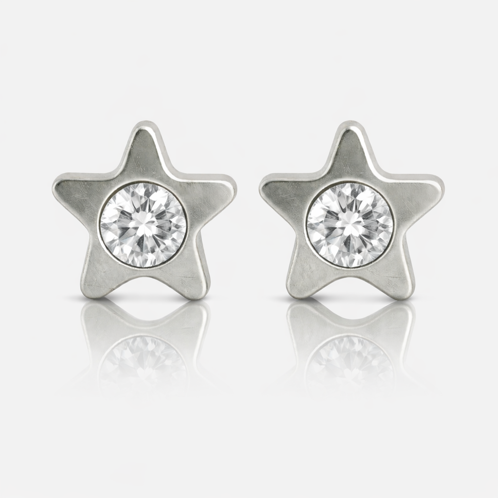 Cerrahi Çelik Kulak Delme Küpesi - Starlite Crystal Alerji Yapmayan (Çift)