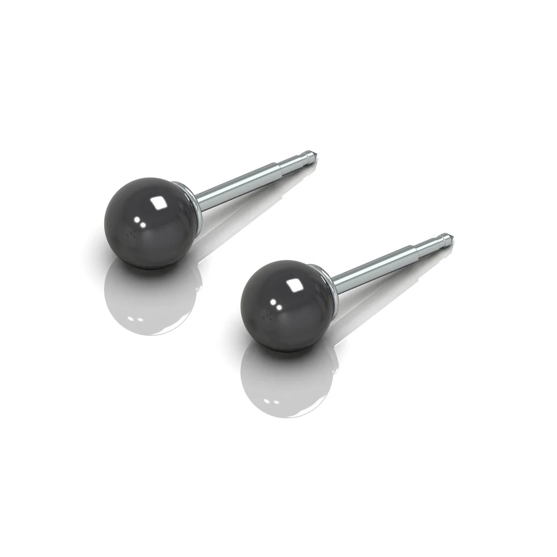 Cerrahi Çelik Kulak Piercing Küpeleri - İnci Siyahı Hipoalerjenik (Çift)
