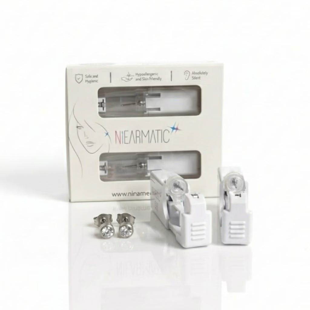 Niearmatic Tek Kullanımlık Kulak Delme Kiti - Birthstone Crystal Küpe