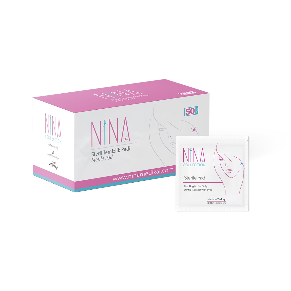 Premium Steril Temizleme Pedi - 50 Adet