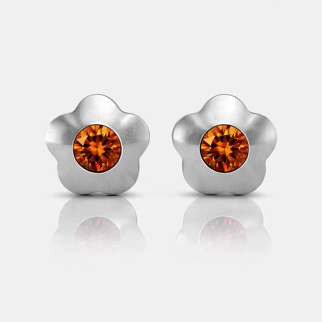 Cerrahi Çelik Kulak Delme Küpesi - Flowerlite Topaz Alerji Yapmayan (Çift)