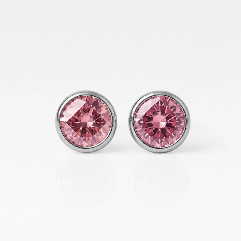 Серьги для прокола ушей из хирургической стали - Birthstone Rose Гипоаллергенный (пара)