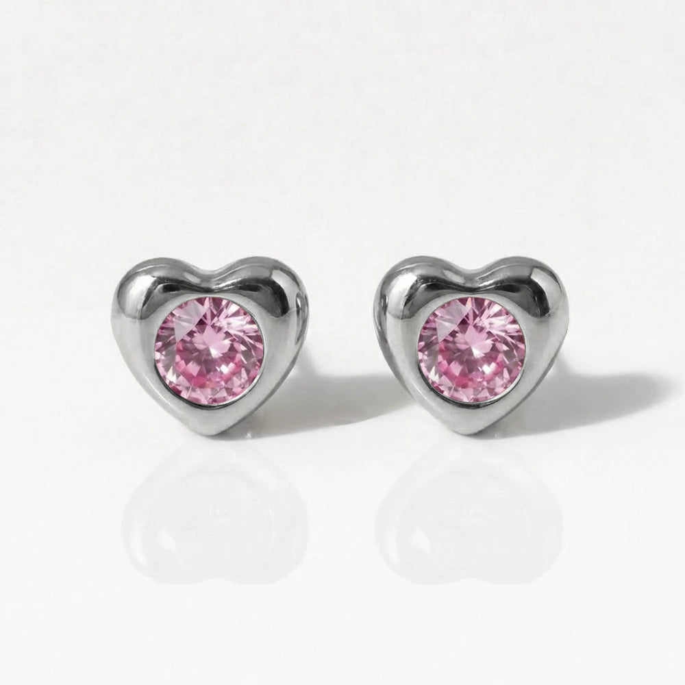 Серьги для прокалывания ушей из хирургической стали — Heartlite Rose гипоаллергенные (пара)