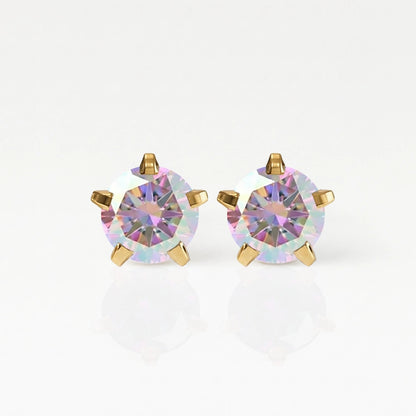 Серьги для прокалывания ушей из хирургической стали — Birthstone Rock Crystal гипоаллергенные 