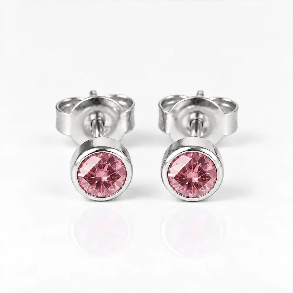 Surgical Steel Ear Piercing Studs - Birthstone Rose Hypoallergenic