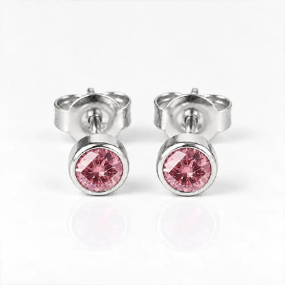 Surgical Steel Ear Piercing Studs - Birthstone Rose Hypoallergenic