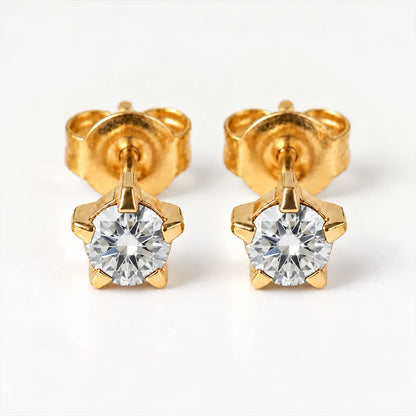 Gold Plated Surgical Steel Ear Piercing Studs - Birthstar Crystal Hypoallergenic