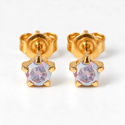 Серьги для прокалывания ушей из хирургической стали — Birthstone Rock Crystal гипоаллергенные 