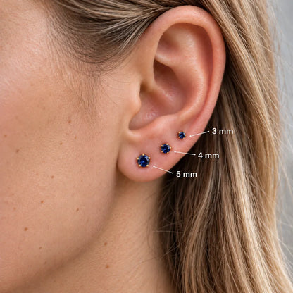 Gold Plated Surgical Steel Ear Piercing Studs - Birthstar Sapphire Hypoallergenic
