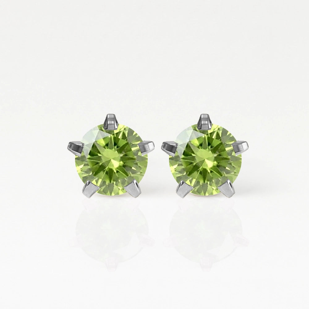 Серьги для прокола ушей из хирургической стали - Birthstar Peridot Гипоаллергенный (пар)