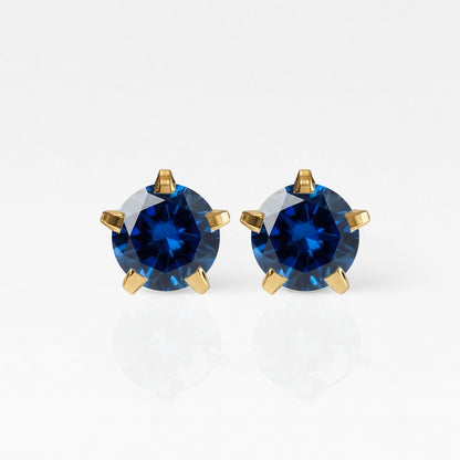 Gold Plated Surgical Steel Ear Piercing Studs - Birthstar Sapphire Hypoallergenic