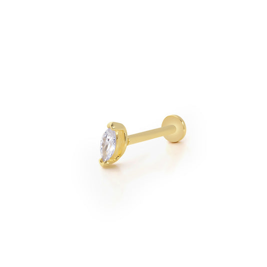 14K Gold Piercing - Marquise Prism
