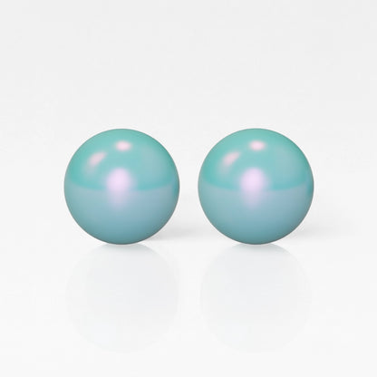 Cerrahi Çelik Kulak Küpesi - Pearl Blue Alerji Yapmayan (Çift)