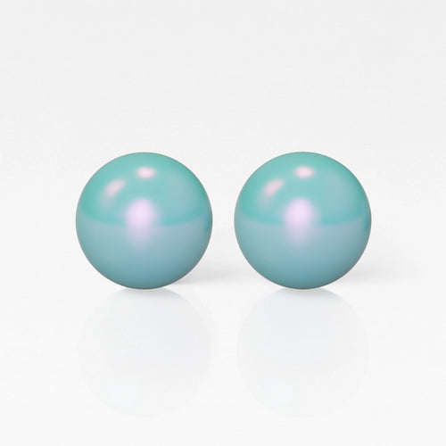 Серьги для прокалывания ушей из хирургической стали — Pearl Blue, гипоаллергенные (пара)