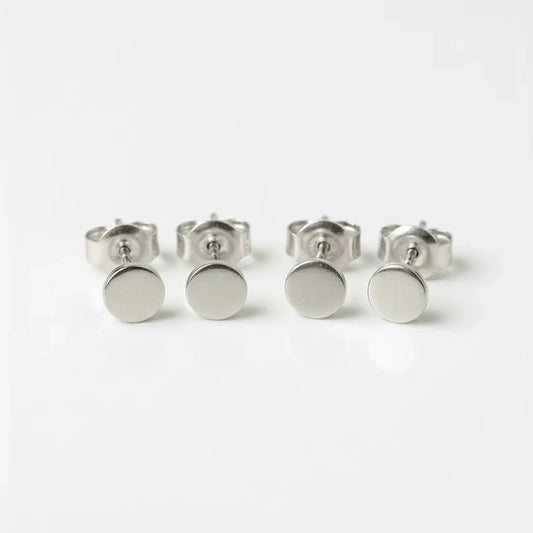 Surgical Steel Ear Piercing Studs - Shape Full Moon Hypoallergenic