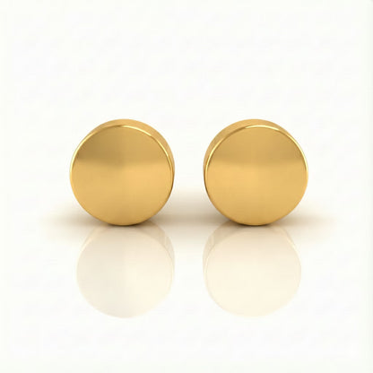 Altın Kaplama Cerrahi Çelik Kulak Delme Küpesi - Shape Full Moon Alerji Yapmayan (Çift)