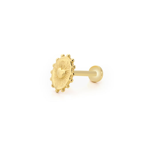 14 Ayar Altın Piercing - Antik Kalp