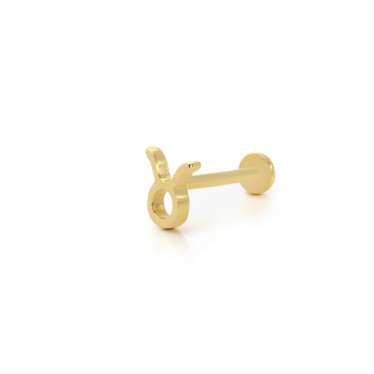 14K Gold Piercing - Taurus Zodiac