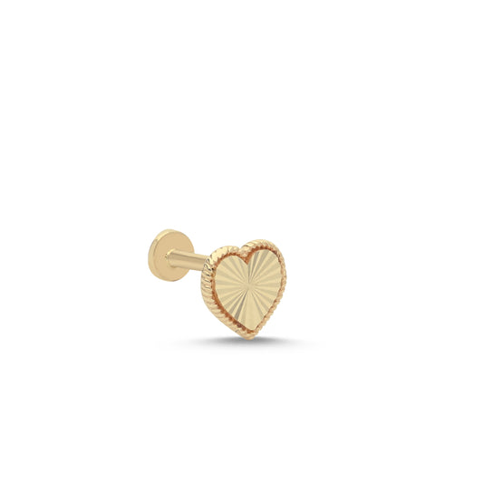 14K Gold Piercing - Rope-Textured Heart