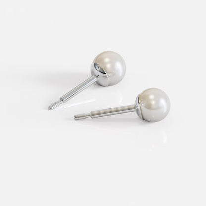 Cerrahi Çelik Kulak Delme Küpesi - Pearl Alerji Yapmayan (Çift)