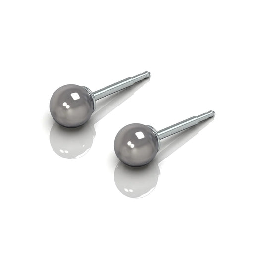 Cerrahi Çelik Kulak Delme Küpesi - Pearl Grey Alerji Yapmayan (Çift)