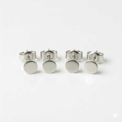 Cerrahi Çelik Kulak Delme Küpesi - Shape Full Moon Alerji Yapmayan (Çift)