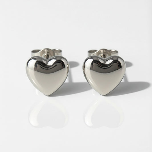 Surgical Steel Ear Piercing Studs - Shape Heart Hypoallergenic