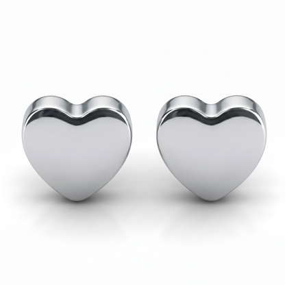 Cerrahi Çelik Kulak Delme Küpesi - Shape Heart Alerji Yapmayan (Çift)
