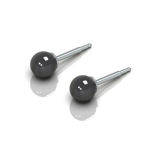 Cerrahi Çelik Kulak Piercing Küpeleri - İnci Siyahı Hipoalerjenik (Çift)