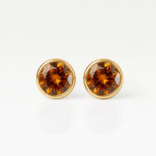Серьги для прокола ушей с золотым покрытием - Birthstone Topaz Гипоаллергенный (пара)