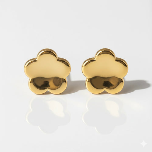 Gold Plated Surgical Steel Ear Piercing Studs - Shape Flower Hypoallergenic