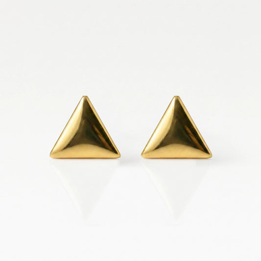Altın Kaplama Cerrahi Çelik Kulak Delme Küpesi - Shape Triangle Alerji Yapmayan (Çift)
