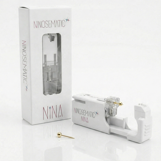 Ninosematic Tek Kullanımlık Burun Delme Kiti - Altın Kaplama Shape Ball Küpe