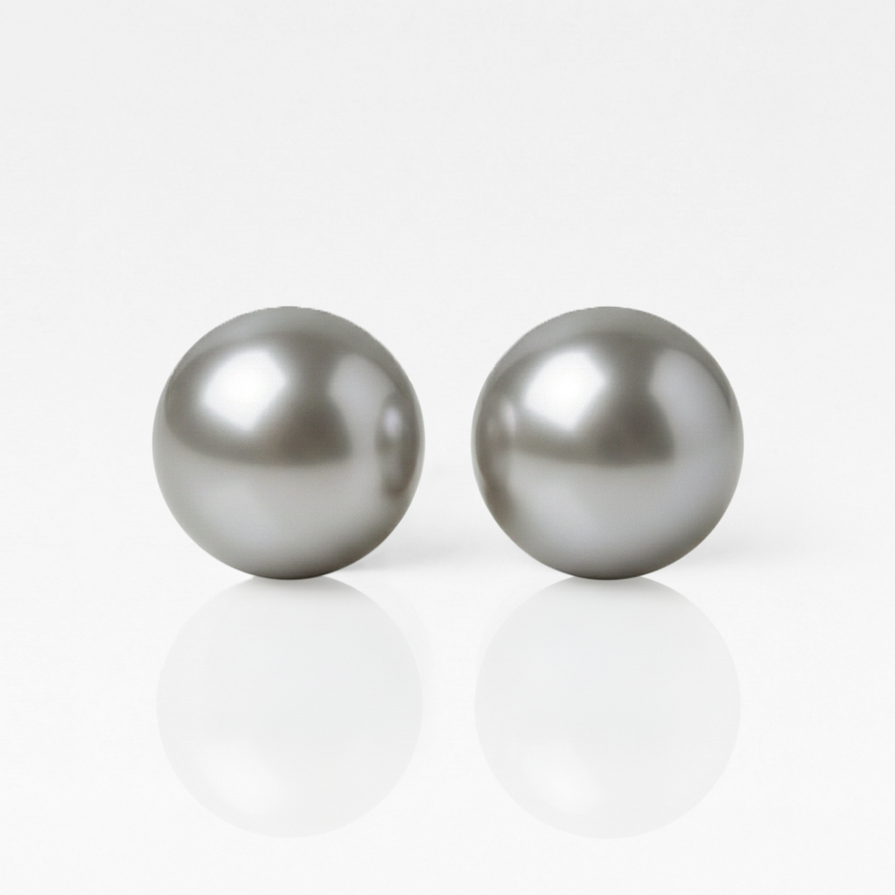 Cerrahi Çelik Kulak Delme Küpesi - Pearl Grey Alerji Yapmayan (Çift)