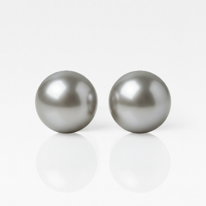 Cerrahi Çelik Kulak Delme Küpesi - Pearl Grey Alerji Yapmayan (Çift)