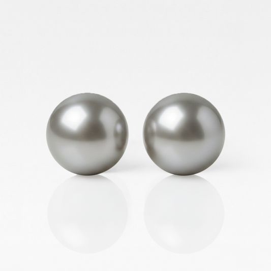 Cerrahi Çelik Kulak Delme Küpesi - Pearl Grey Alerji Yapmayan (Çift)