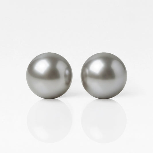 Серьги для прокалывания ушей из хирургической стали — Pearl Grey гипоаллергенные (пара)