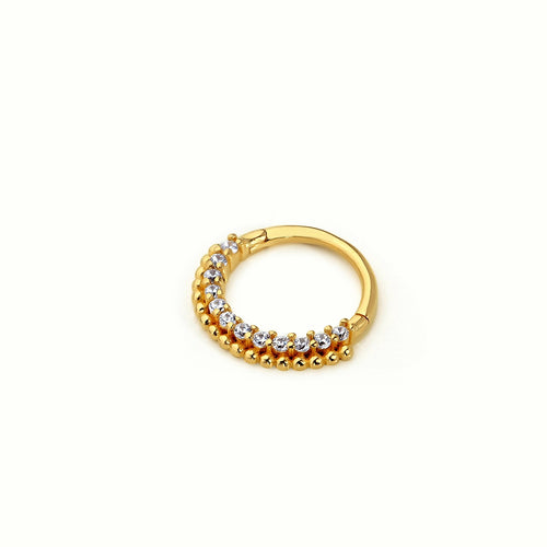 14 Ayar Altın Piercing - Işıltı Hilal
