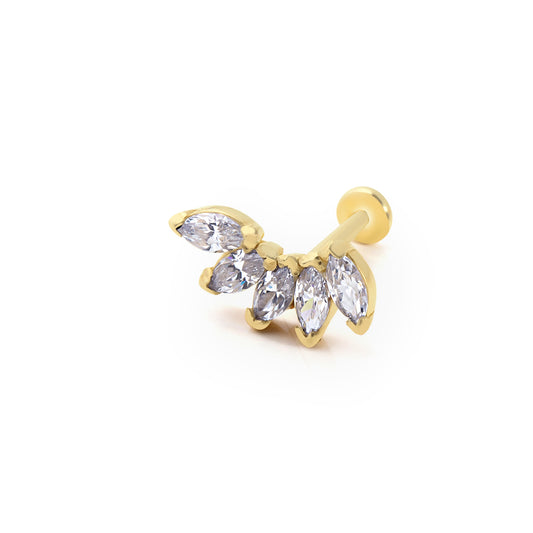 14K Gold Piercing - Crystal Jeweled Firefly