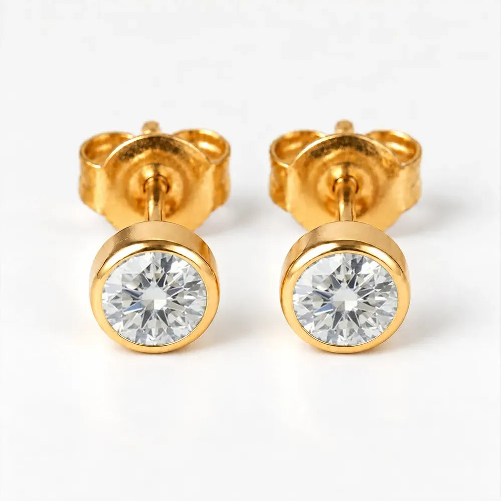 Gold Plated Surgical Steel Piercing Studs- Birthstone Crystal Hypoallergenic