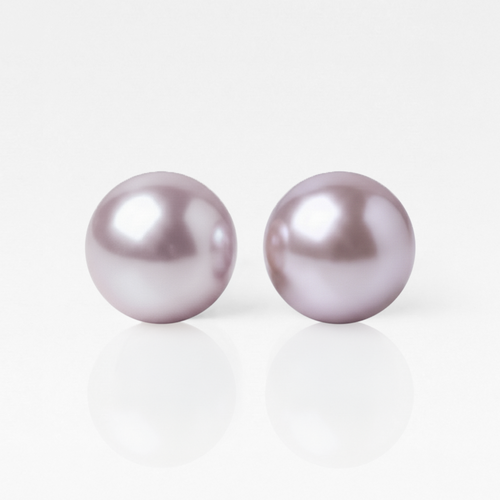 Cerrahi Çelik Kulak Delme Küpesi - Pearl Lavender Alerji Yapmayan (Çift)