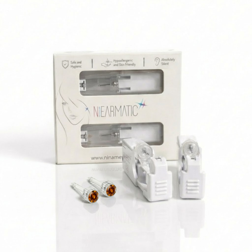 Niearmatic Tek Kullanımlık Kulak Delme Kiti - Medical Plastic Topaz Küpe