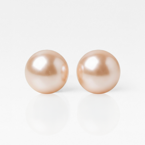 Cerrahi Çelik Kulak Delme Küpesi - Pearl Peach Alerji Yapmayan (Çift)