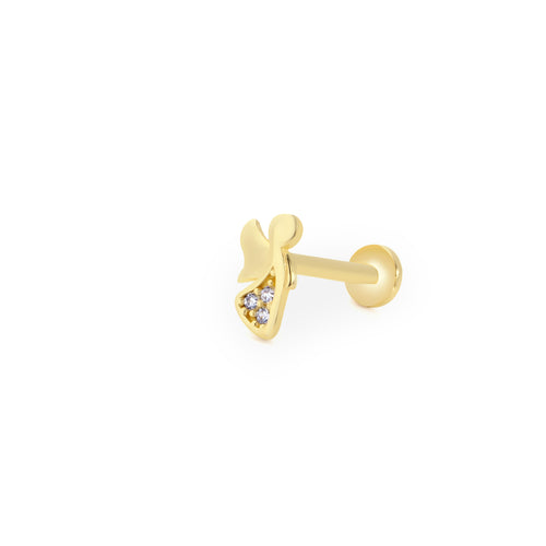14 Ayar Altın Piercing - Taşlı Melek