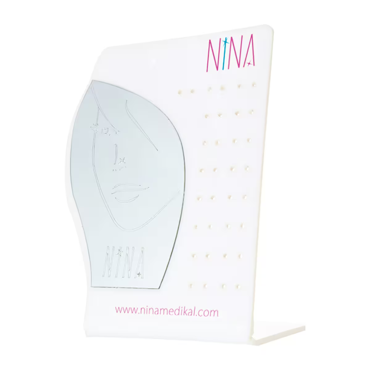 Tezgah Üstü Aynalı Kulak Delme Küpesi Sergileme Standı