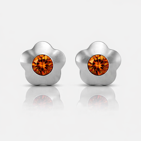 Cerrahi Çelik Kulak Delme Küpesi - Flowerlite Topaz Alerji Yapmayan (Çift)